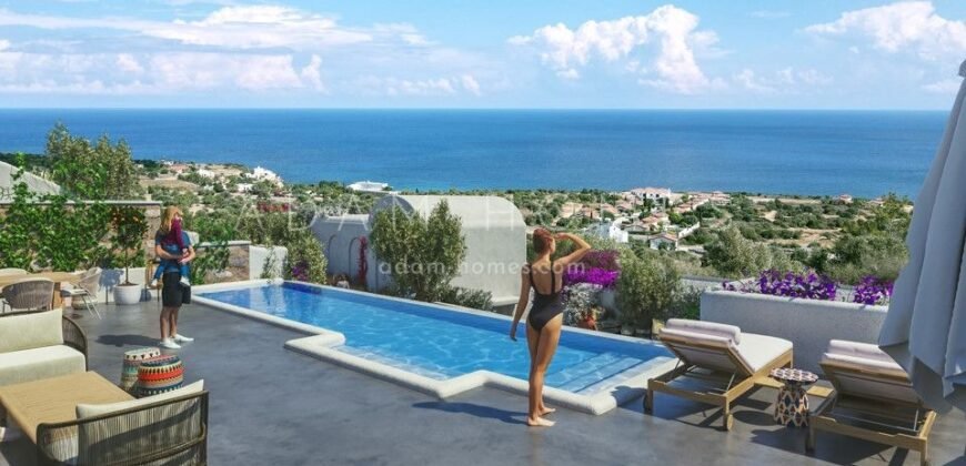 Villas 3+1 with picturesque sea and mountain views.